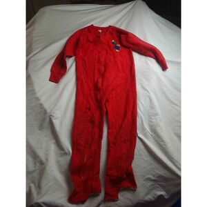 Vintage Paddington Bear Red Terrycloth Footed Pajamas Sleeper Large Red 1-Pc